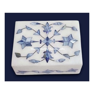 Pure White Modern Designed Marble Inlaid <b>Boxes</b> With Pink Mother Of Pearl Materials Marble <b>Boxes</b> For Jewelry Gifts Item - Product Image 3