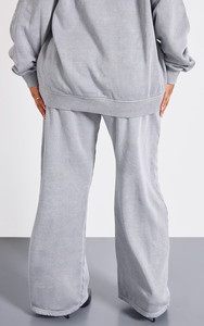 Conjunto de chándal con capucha de 2 piezas gris de calidad superior de gran tamaño para mujer, conjunto de chándal y chándal de pierna ancha de 2 piezas para mujer de longitud completa - Product Image 5