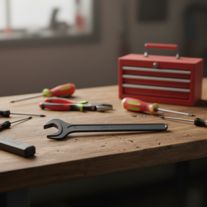 Clé à molette ouverte 36 mm 894, clé blanche, outil d'atelier noir de 297 mm de longueur - Product Image 3