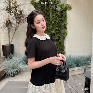 ชุดเดรส V1319คลอดบุตรผ้าลินินคอบัวแบบเย็นนุ่มดูดซับเหงื่อ - Product Image 4