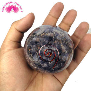 Natural <b>Orgonite</b> Crystal Ball-50mm Healing Stone Sphere - Product Image 3