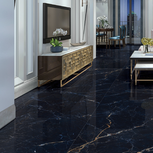 กระเบื้องพื้นสีดำสวยงามขนาด1200x2400มม. พื้นผิวมันวาวดีไซน์ทันสมัยสำหรับตกแต่งบ้านกระเบื้องผนังธรรมชาติ - Product Image 1