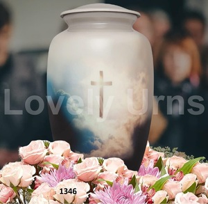 โกศบรรจุอัฐิสำหรับผู้ใหญ่ LU Cross in Sky สไตล์อเมริกัน สีขาว ทำจากโลหะอะลูมิเนียม ความจุ 200 คิวบิกอินช์ - Product Image 2