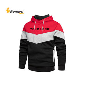 Sweat-shirt à capuche en Patchwork, polaire ample, Streetwear chaud pour homme, mode automne hiver, vêtements d'extérieur - Product Image 1