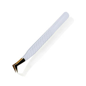 Pince à épiler à pointe fibre avec logo personnalisé, marque privée, outils d'extension de cils en acier inoxydable à 45 75 degrés et 90 degrés à vendre - Product Image 2