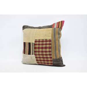 Cojín de lana Beige Kilim de 28x28 pulgadas, lujoso tejido con estampado Floral Vintage, antideslizante, ecológico, extraíble, lavable - Product Image 4
