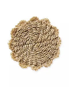 Natural Charm Seagrass <b>Coasters</b> with Holder Set <b>Coasters</b> <b>for</b> <b>Drinks</b> in Restaurant Hotel Home Party - Product Image 1