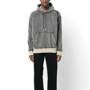 Haute qualité personnalisé lavage à l'acide ZipperHoodie pour hommes respirant basiques coton mélangé crochet méthode de tissage pour l'hiver 2026 - Product Image 4