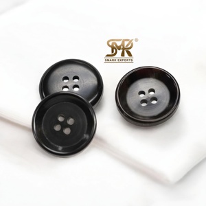 Botones de cuerno de búfalo Premium de 4 agujeros Diseño clásico natural para camisas y abrigos Accesorios de ropa formal elegante - Product Image 2