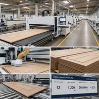 Puertas Interiores Modernas de Melamina, Puertas de Madera con Diseño Laminado, Puerta Plana Sólida de MDF Ignífuga para Villa, Superficie Acabada