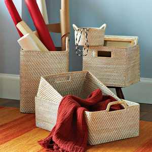 Panier de rangement en rotin tressé fait main, écologique, de taille personnalisée, moderne, petit, grand, carré, empilable, organisation de la maison - Product Image 3