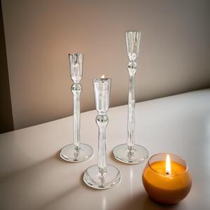 Ensemble de 3 bougeoirs cylindriques en métal aluminium de meilleure qualité pour les occasions de Noël - Product Image 4