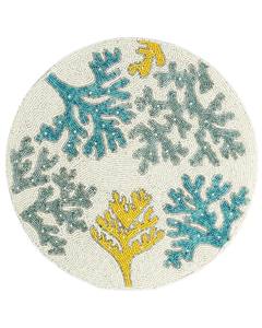 Glass Beaded <b>coaster</b> Mats <b>Woven</b> Placemat Table Christmas Placemats Round shape 5 inches random multi design colours <b>coasters</b> - Product Image 5