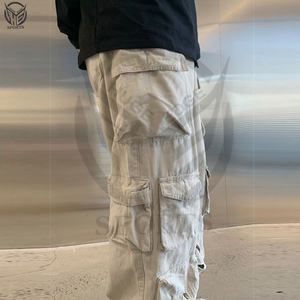 Pantalones Cargo Casuales Ligeros de Lona 100% Algodón con 6 Bolsillos Laterales, Material Cómodo para Hombre - Product Image 3