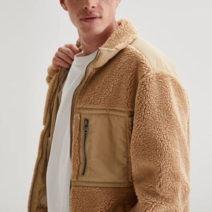 Wholesale Rate <b>Men's</b> Winter Custom Polar <b>Sherpa</b> <b>Jacket</b> Fleece Full Zip Up <b>Jacket</b> Long Sleeve Custom Logo <b>Sherpa</b> <b>Jacket</b> For <b>Men</b> - Product Image 3