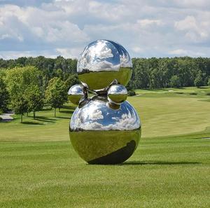 Esfera Hueca de Acero Inoxidable para Decoración Exterior, para Espacios Arquitectónicos, Escultura Urbana Coleccionable de Primera Calidad para Eventos - Product Image 4