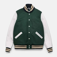Veste universitaire d'hiver personnalisée pour homme avec col montant, nom et numéro brodés, 100 % laine, vente en gros pour équipes sportives