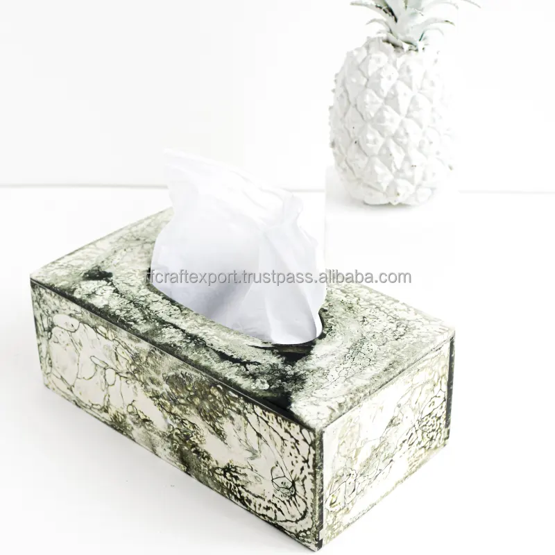 Wholesale Supplier Mother of Pearl Tissue Box Rectangular Shape Handmade Tissue Holder For Dining Table from India by RF Crafts