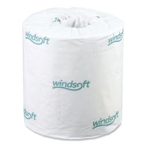 Rollos de papel higiénico blanco seguro séptico de 2 capas Windsoft, rollos envueltos individualmente, 48 rollos/cartón - Product Image 3
