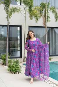 Salwar Kameez en organza tout neuf pour femmes, vêtements de fête, design réversible, style indien et pakistanais, micro-coton intérieur, toutes saisons - Product Image 4