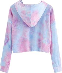 Sweat-shirt à capuche élégant pour femme, en polaire écologique, à manches longues, coupe courte, pour l'entraînement, avec designs personnalisables - Product Image 5