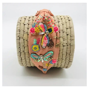 ที่คาดผมปักลายผีเสื้อทำด้วยมือนุ่มกันกระแทกและลูกปัดมือเพื่อความสบาย - Product Image 1