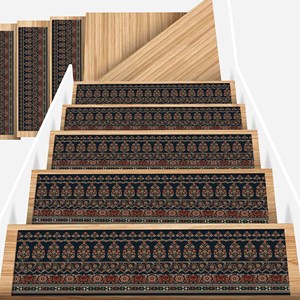 Printed <b>Rug</b>: Modern Ethnic Bohemian <b>Navy</b> <b>Blue</b> Pet Friendly,Goblen - Product Image 2
