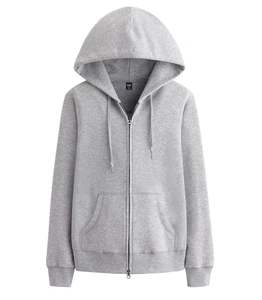 Cárdigan de suéter de algodón puro para mujer para primavera y otoño, Top deportivo y de ocio con cremallera con capucha, diseño de felpa transpirable - Product Image 2