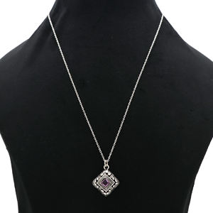 Collar de Plata de Ley 925 hecho a mano de diseñador con piedra preciosa de amatista natural hermoso para compromiso boda o fiesta - Product Image 2