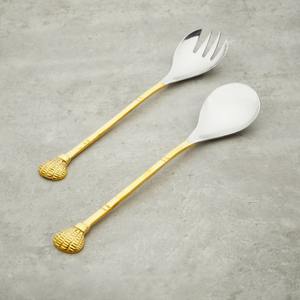 Ensemble de serveurs à salade en acier inoxydable de qualité supérieure, manche design, lourds et robustes, pour service de traiteur - Product Image 4