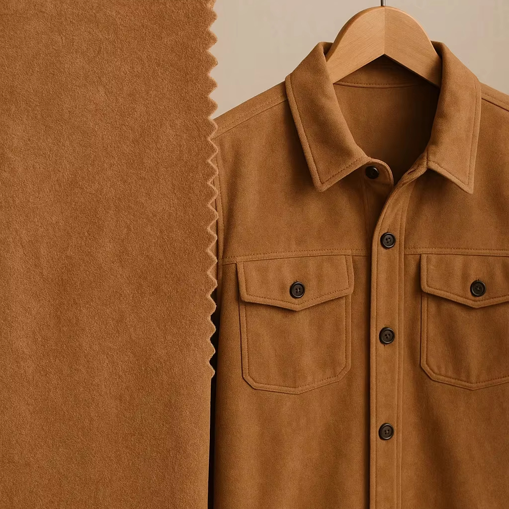 Polyester Suede Fabric Faux Micro Suede Brushed Soft Synthetic Suede Material for Upholstery Garment Shoes Bag Textile
