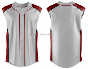 Equipo personalizado práctica botón completo sin mangas jersey de béisbol sublimado uniformes de softbol unisex - Product Image 4