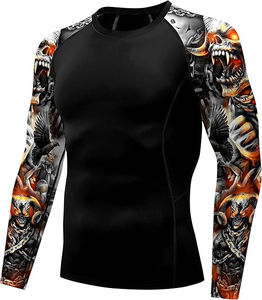 เสื้อแรชการ์ดผู้ชายแบบใหม่ขายส่ง OEM คุณภาพสูง แขนยาว ระบายอากาศได้ดี พร้อมโลโก้ด้านหน้า ผลิตจากผ้าสแปนเด็กซ์/โพลีเอสเตอร์ - Product Image 2