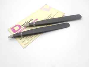Black Coated Luxury Stainless Steel Slanted Tip Eyebrow Tweezer CE Certified Durable Ingrown Hair <b>Removal</b> <b>Tool</b> - Product Image 2