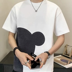 Verano 220G algodón camiseta de gran tamaño hombres mujeres Unisex coreano manga corta Camiseta básica suelta Tops Color sólido Hip Hop Y2K camisetas - Product Image 2
