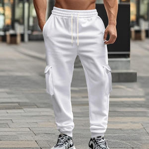 Men's Casual Ripped 100% Cotton Jogger <b>Pants</b> with Fleece Lining MultiPocket Plus Size Workwear - Product Image 4