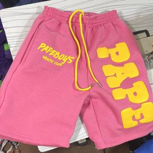 กางเกงขาสั้นของผู้ชายแนวสตรีทสูงผ้าฝ้าย100% พิมพ์ลายโลโก้เหงื่อสั้นด้วยการพิมพ์พัฟซิลิกอนบริการ OEM - Product Image 3