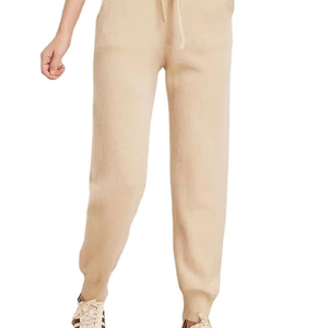 Pantalones de chándal deportivos informales de verano para mujer, versión coreana de punto de lana 100% con pierna pequeña y Parte delantera plana, pantalones de Cachemira de moda - Product Image 4