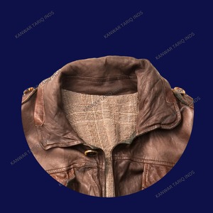 Personnalisé hommes 350 GSM poids lourd français fermeture éclair pull hiver cuir luxe vestes mode hommes Denim jean veste - Product Image 3