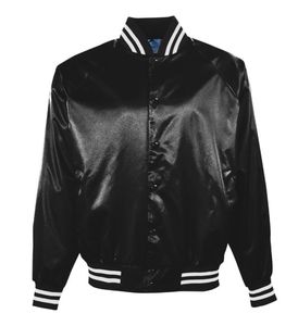 <b>Men's</b> Custom Logo <b>Baseball</b> Collar Fit Designs Plus Size Satin Bomber <b>Jackets</b> Sports Custom Winter Coat - Product Image 5