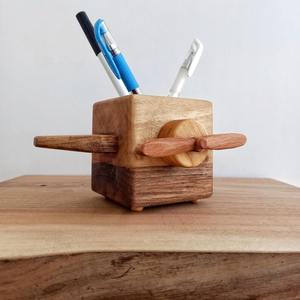 Handcrafted Wooden Airplane Pen Holder, <b>Walnut</b> <b>Desk</b> Organizer, Unique <b>Office</b> Decor - Product Image 2