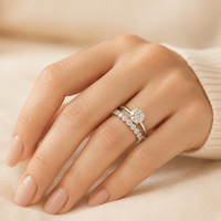 Bague de mariage personnalisée en or blanc 14 carats avec diamant de laboratoire 3/4 éternité, à griffe unique, pour empilage, vente en gros de bijoux