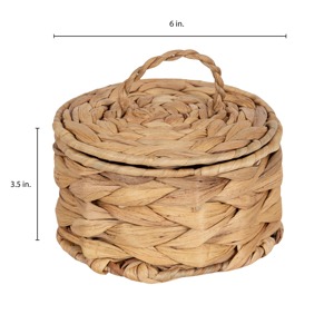 Boîte à bijoux ronde avec couvercle en jacinthe d'eau, matériau naturel, écologique, décoration naturelle pour la maison et la maison, vente en gros du Vietnam - Product Image 4