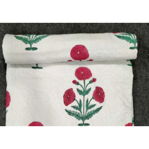 Dohar hermoso hecho a mano nuevo edredón de algodón bloque de mano impreso diseño Floral Algodón puro Dohar Manta - Product Image 3