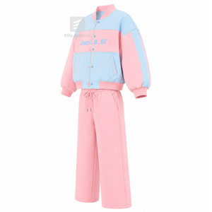 Ensemble de sport respirant personnalisé Jack and Jill of America avec logo brodé sur le devant, ensemble en molleton bleu ciel et rose à manches longues pour femme - Product Image 2