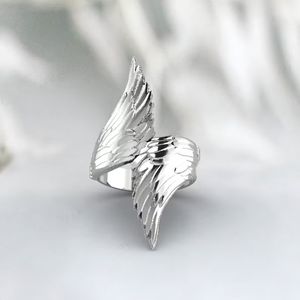 Bague aile ange bague en argent 925 bague en argent Sterling bague unisexe usine directe bijoux fins usine directe en gros en vrac - Product Image 2