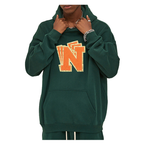 Jersey de invierno de alta calidad para hombre, Sudadera con capucha, informal, bordado sólido, chenilla, bordado personalizado, básico, mezcla de algodón de gran tamaño - Product Image 3