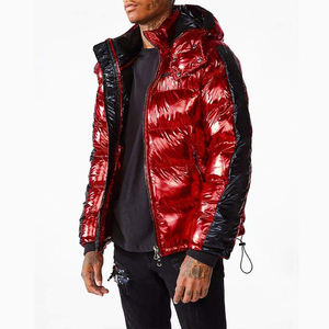 Custom Designed Men's Long Polyester Puffer Jacket Stand Collar Hooded Waterproof Breathable Quick Dry Wind-Resistant <b>Quilted</b> - Product Image 4