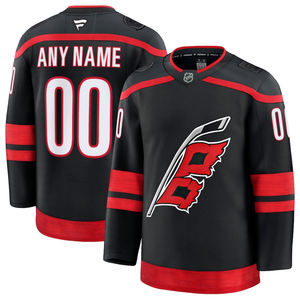 Maillot de Hockey personnalisé noir et rouge pour hommes à manches longues léger Patchwork vêtements de sport décontracté haut Streetwear athlétique - Product Image 1