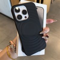 Luxe Magnétique TPU Silicone ultra Mince Antichoc Téléphone étui 3D Vague Motif Mobile Couverture pour iphone 16 Promax 16 Plus 15 14 13